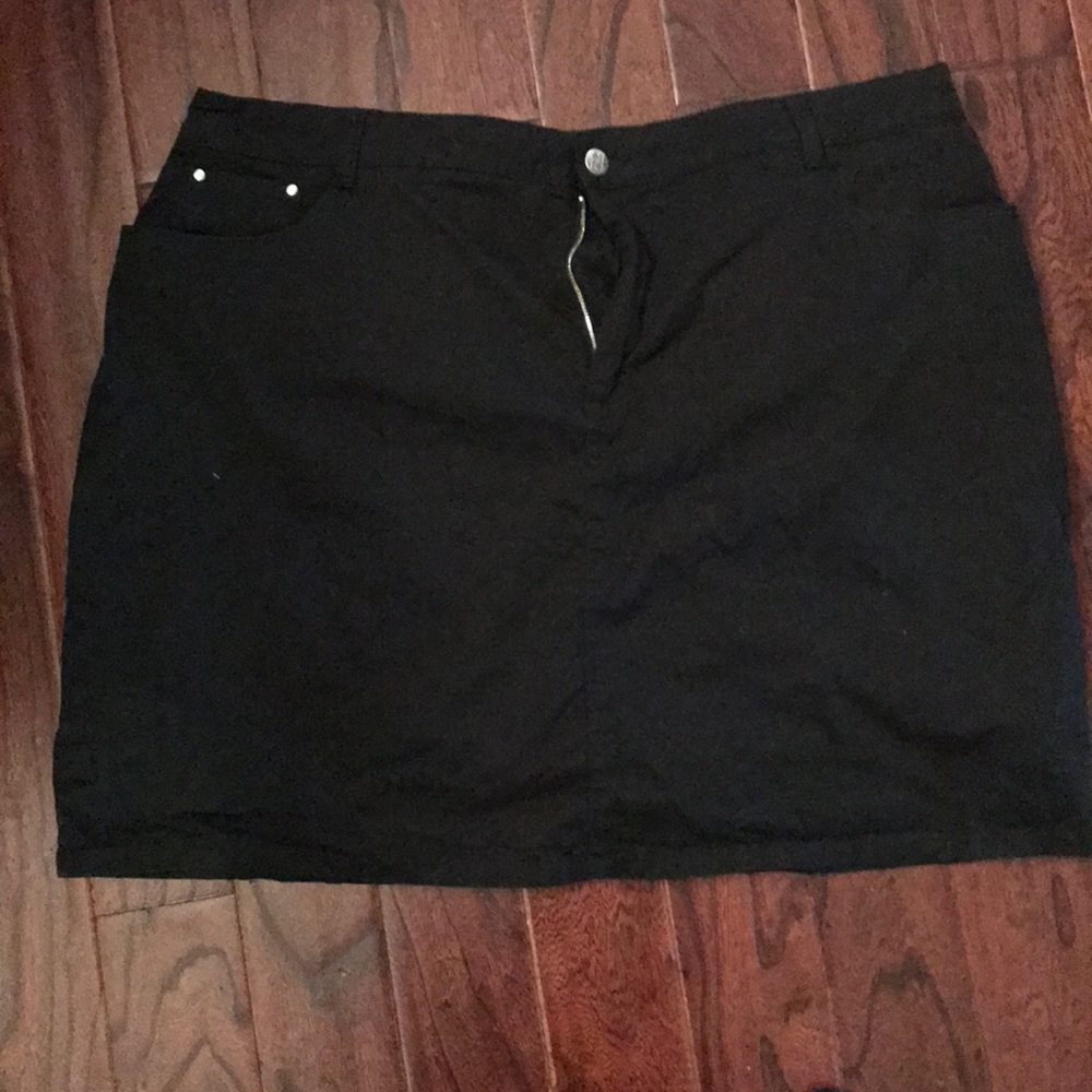 Black Twill Skort, Skirt with Shorts